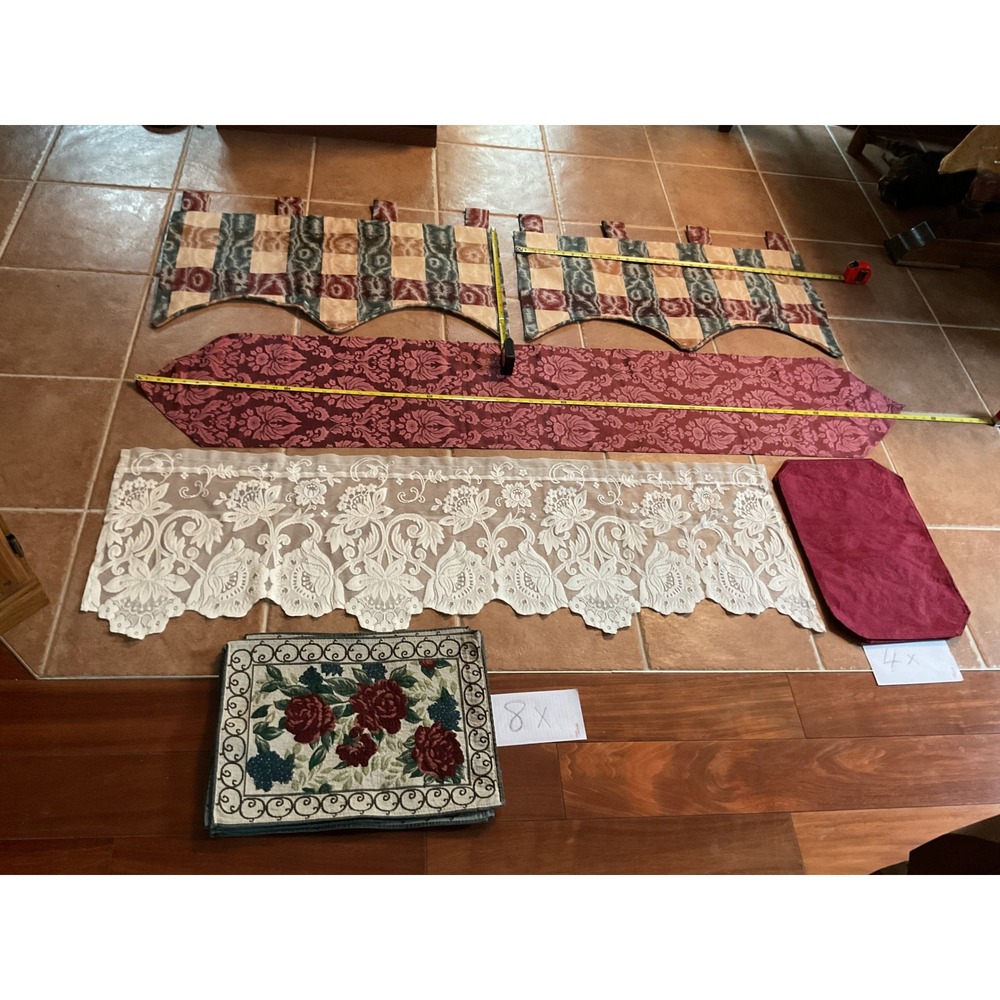 Unbranded Home Textile Bundle OS Multicolor Excellent Valances Runner Placemats